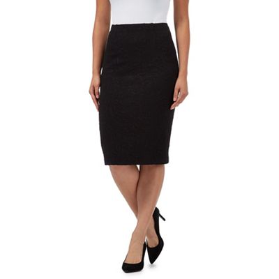 The Collection Black ponte swirl textured skirt